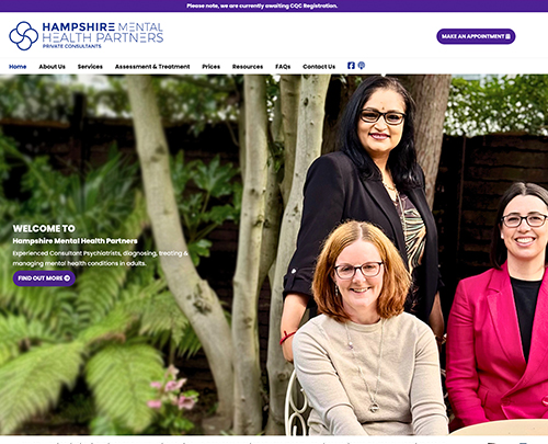 Hampshire Mental Health Partners, Paperback Designs Website Portfolio