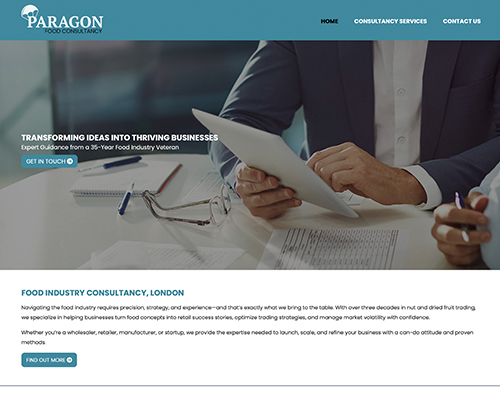 Paragon Food Consultancy In Essex - Paperback Designs Website Portfolio