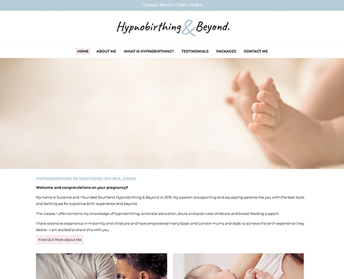 Hypnobirthing In Southend, Essex, Paperback Designs Website Portfolio